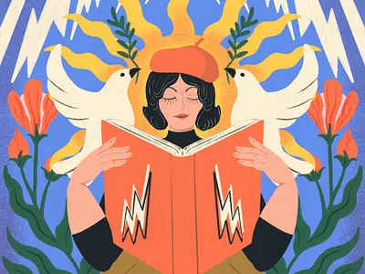 The Power bird illustration book art book cover brand illustrations character illustration drawing faces editorial illustration female illustrator feminist magazine illustration nostalgic illustration portrait portrait artist portrait illustrator reading retro aesthetic teen illustration wisconsin illustrator