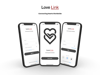 Love Link Mobile App Sign In/Sign Up pages app sign in sign up