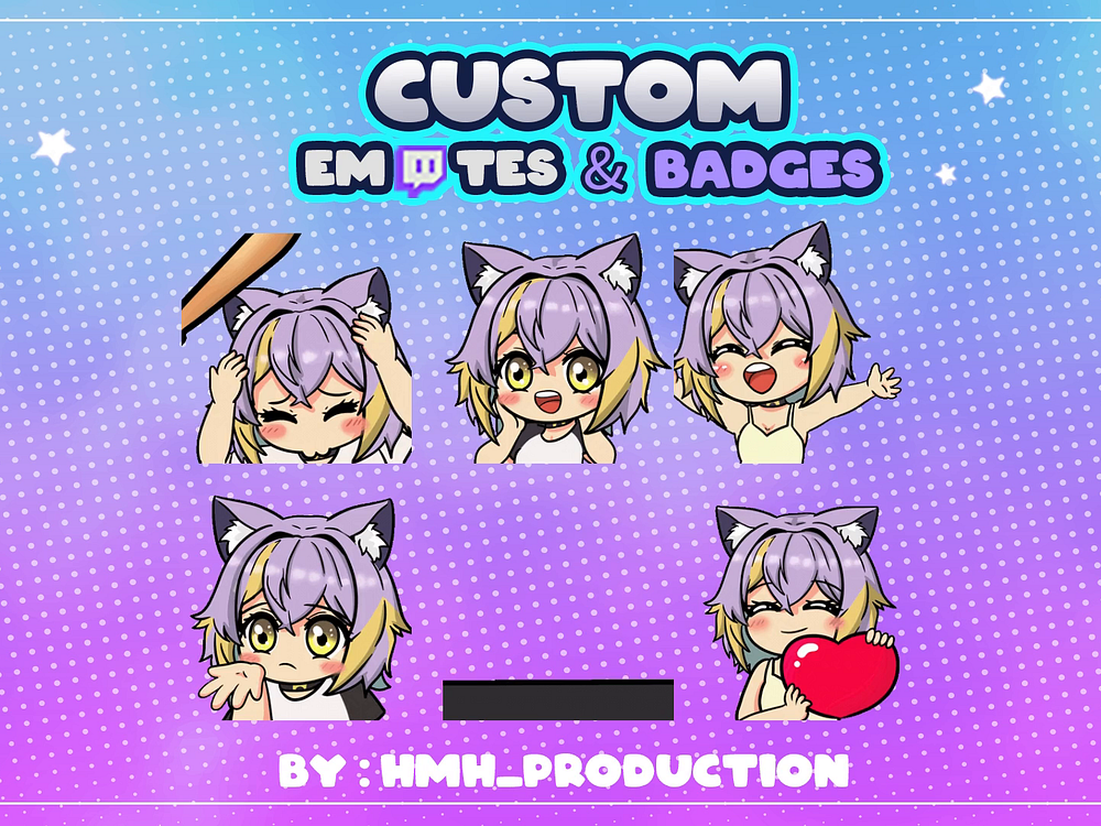 cute chibi cartoon emotes for twitch by Hmh_production Dribbble