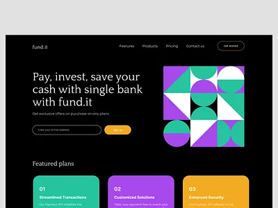 Finance Landing Page branding design finance landing page design ui design uiuxdesign ux design web design website landing page