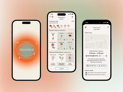 BloomBook app app design application delivery app design floral flower delivery graphic design mobile app product design typography ui ui design ux ux design