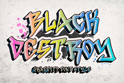 Black Destroy beautiful branding design font font design graffiti graphic design handwritten illustration logo street art ui wall art