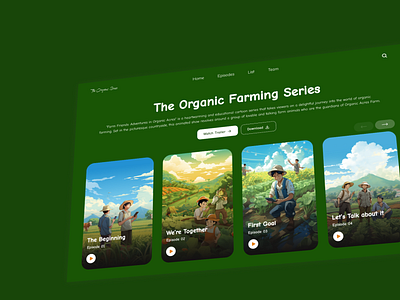 Organic Farming TV Series Website 3d animation branding farming graphic design logo motion graphics ui user experience user interface