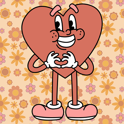 Retro groovy heart. 80s art background character design designer graphic design groove groovy heart illustration logo love mascot order retro set sticker vector vectorart