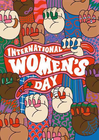 International Women's Day colour graphic art hand lettering illustration international womens day poster protest typography vector