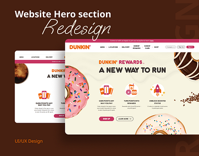 Dunkin' Website Herosection Redesign landingpage