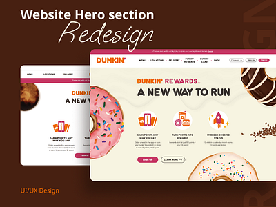 Dunkin' Website Herosection Redesign landingpage