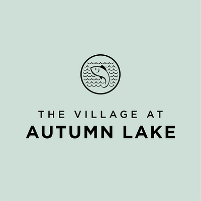 The Village at Autumn Lake Neighborhood Logo branding entrance sign icon illustration logo neighborhood real estate