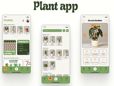 Plant app app application catalog design figma graphic design green home illustration info logo material design my plant plant plant app search shopping list ui ux vector