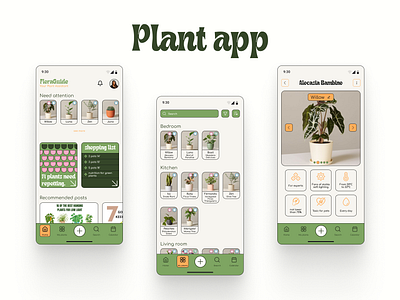 Plant app app application catalog design figma graphic design green home illustration info logo material design my plant plant plant app search shopping list ui ux vector