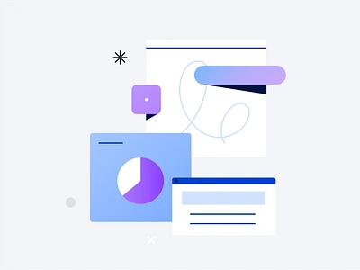 document management browser charts composition data design frame gradient illustration pastel shapes ui web