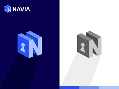 NAVIA - Letter N + Cyber Security Blockchain Logo Design. branding creative logo cyber cyber security logo cybersecurity design icon letter n logo lock logo logotype modern logo professional logo protection safety security software app icon symbol tech technology trust