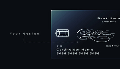 Credit card design with customer's signature branding calligraphy design design credit card graphic design logo modern calligraphy signature vector