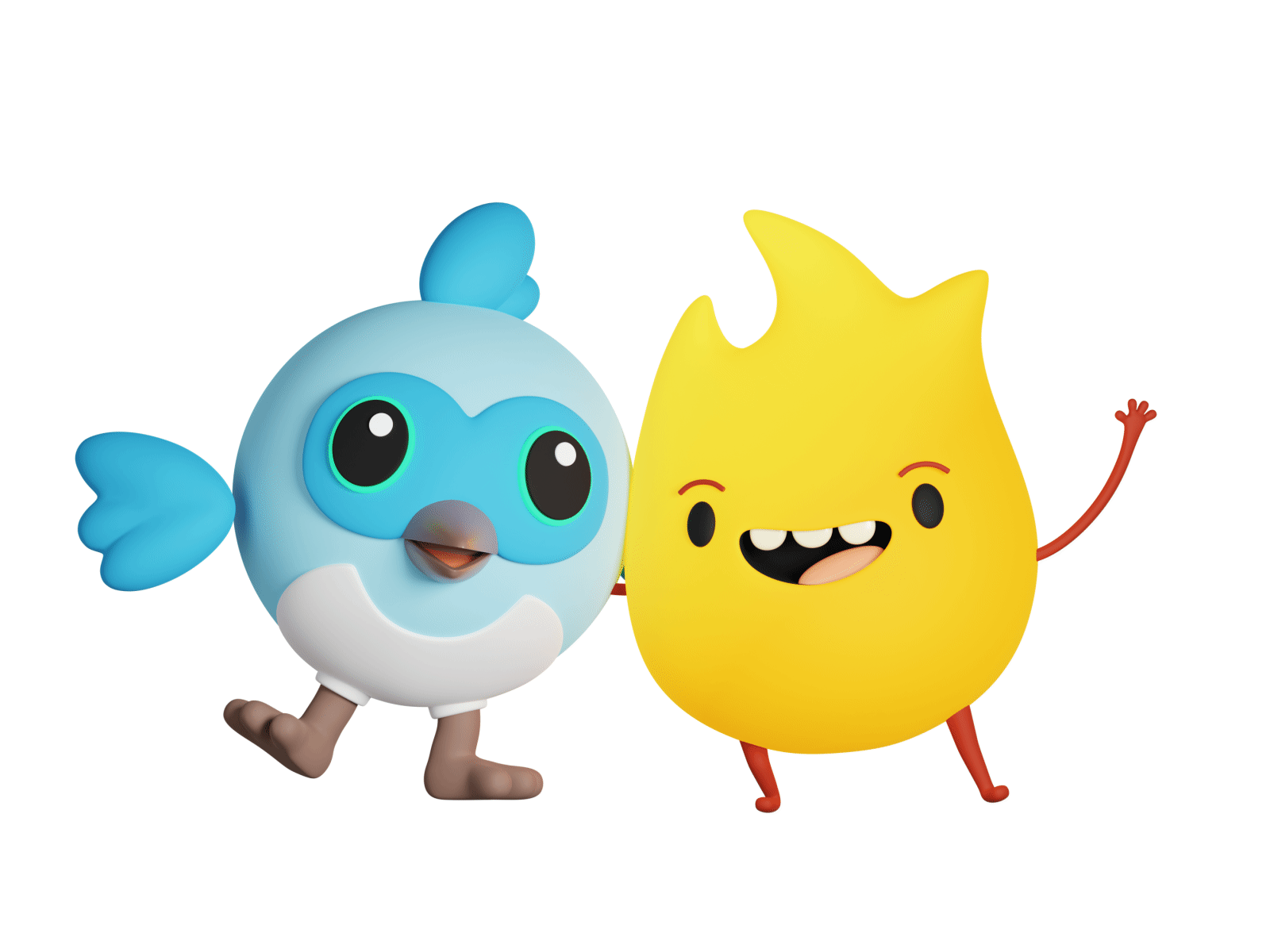 Flutter Firebase Festival - Google 3d animation arm arms bird character cute dash fire firebase flame flutter friend google mascot sparky