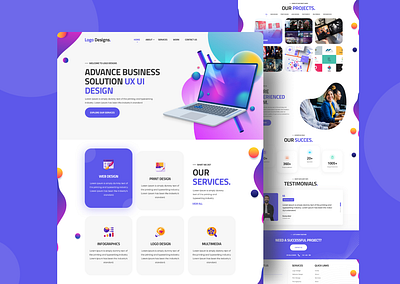 Logo Designs Landing Page figma landing page design responsive design saas design uiux web design