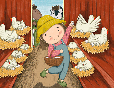 One day on the farm children farm illustration illustrator kids