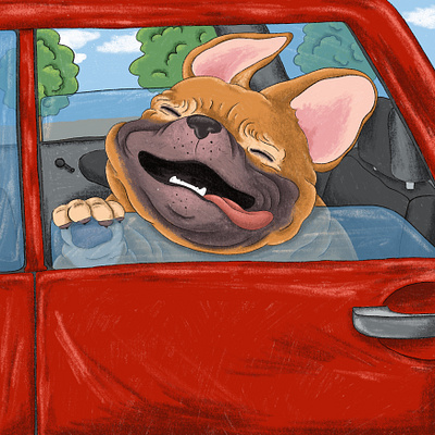 Fun trip animal car children illustration dog illustration illustrator trip