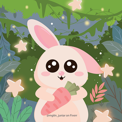 Bunny bite animation cartoon childrenboo childrenbookillustration graphic design illustratrion vector art