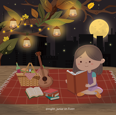 Reading a book :) 2d animation cartoon children book childrenbookillustration design graphic design illustration vector art