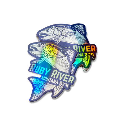 Holographic Ruby River Stickers colorful design graphic design holographic photography stickers