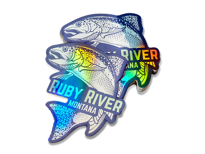 Holographic Ruby River Stickers colorful design graphic design holographic photography stickers