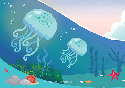 Jelly Fish animation cartoon children book childrenbookillustration design graphic design illustration vector art
