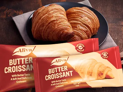 Croissant - Packaging Design bakery baking branding design butter butter croissant croissant croissants delicious food design food food design food packaging label design packaging design pouch