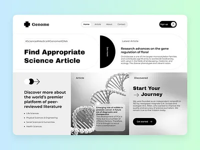 Science Article Landing app article clean design design dna figma gene medical minimal product design science ui ux