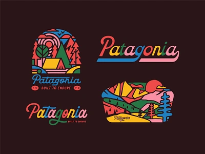 Patagonia Colors art branding camping design fall hand drawn hand lettering illustration illustrator lettering outdoors patagonia retro vintage