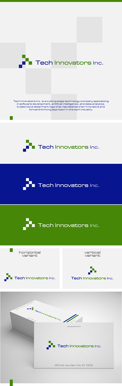 Tech Innovators Inc lettermark logo abstract branding graphic innovation lettermark logo modern monogram tech technology