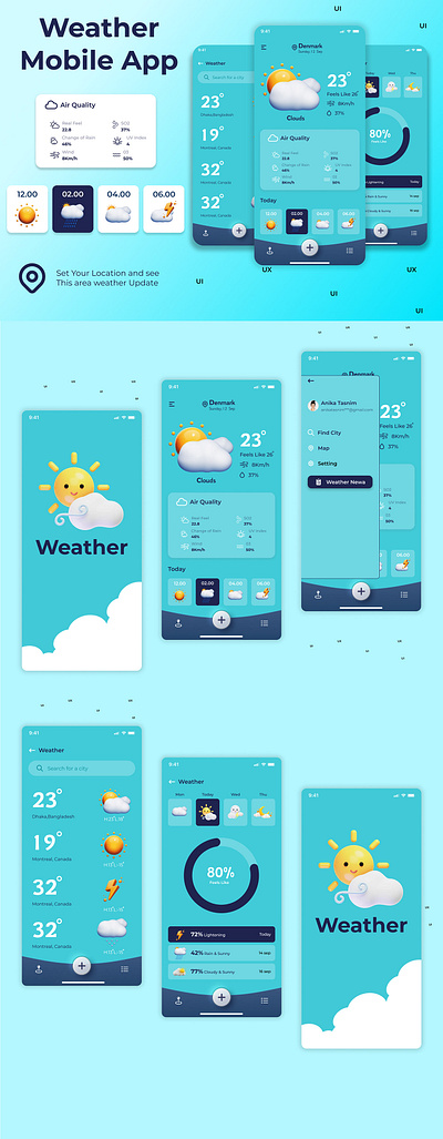 weather mobile app design mobileapp ui ux webapp