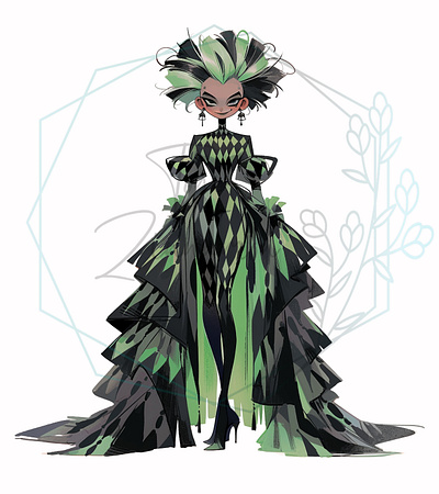 Beetlejuice Inspired Couture art design fashion illustration
