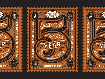 Type anniversary beer craft beer illustration reve brewing co type