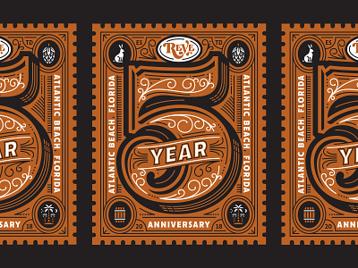 Type anniversary beer craft beer illustration reve brewing co type