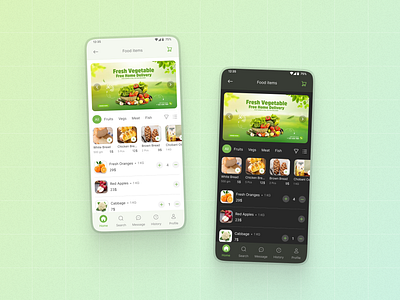 Grocery E-commerce App Ui Design dark mode design e commerce ecommerce ecommerce app food food app food delivery grocery grocery app grocery app ui meal online order ordering app ui ui design ui ux ux ux design