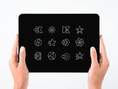 Kiana Logo Sketches brand branding compass connection creator draw friendly growing layers level logo logodesign media movement pixels platform simple sketch sketches stars