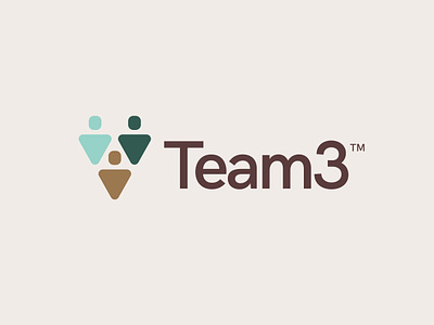 Team3 Landscaping Co. brand colors earth figure human identity land landscaping logo nature outdoors team tone tool tools triangle