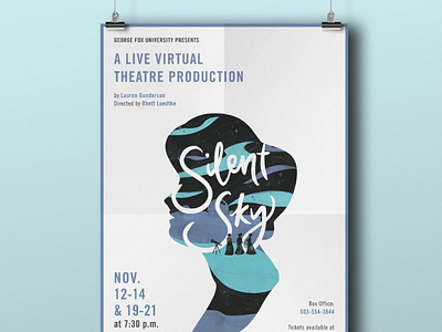 Silent Sky Theater Poster branding illustration theater theater poster women