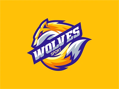 Wolves animal brand branding design emblem forsale fox illustration logo sport vector wolves