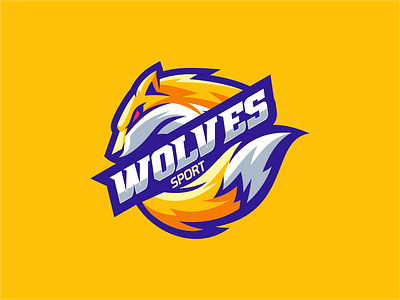 Wolves animal brand branding design emblem forsale fox illustration logo sport ui vector wolves