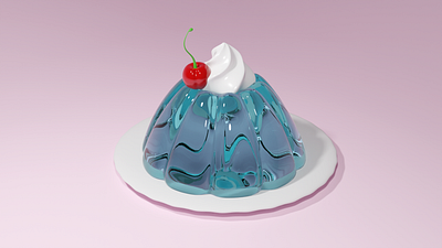 Jello dessert 3d blender isometric low poly texturing