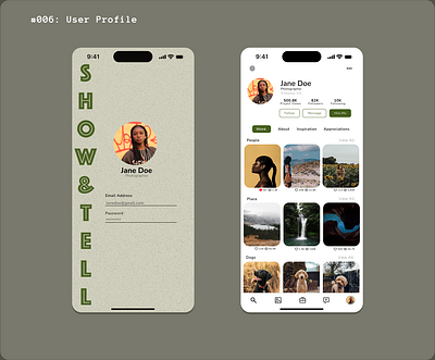 App | Daily UI Challenge #006 006 app appui clean dailyui dailyui006 dailyuichallenge design figma figmadesign figmauidesign minimal socialapp ui uidesign userprofile userprofileui ux uxdesign