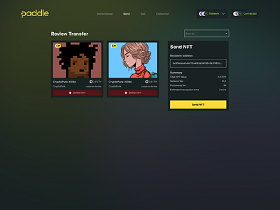 NFT Marketplace - Batch Sending batch buy blockchain crypto defi degen marketplace nft open sea web design