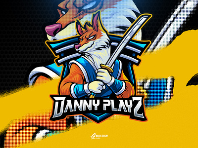 Samurai Fox Logo Mascot for Gaming and Esport branding character clothes esport fox illustration katana logo mascot samurai