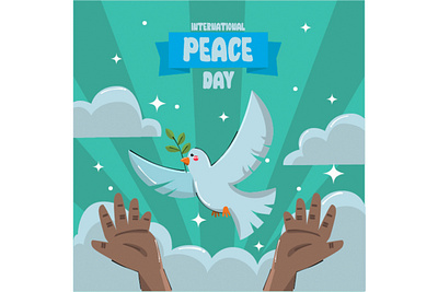 International Peace Day with a Beautiful Dove Illustration background day dove greeting holiday illustration peace pigeon poster symbol vector world