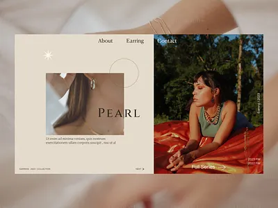Jewelry Web UI Concept branding design earring fashion graphic graphic design graphicdesign jewelry minimal ui webdesign