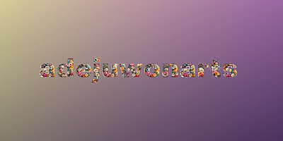 adejuwonarts - A Floral Word Art colorful cursive design floral flower gradient name photoshop typography wordarts
