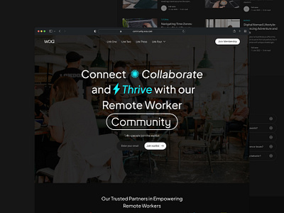 Remote Worker Landing Page - WOA app branding clean design freebies illustration logo mobile ui web
