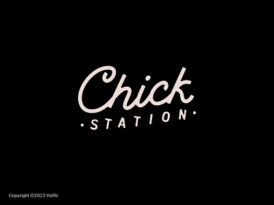 Chick Station Wordmark brand branding chicken food logo logomark typelogo typography vintage wordmark