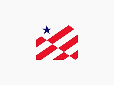 House Flag America USA Logo america branding design estate flag graphic design home house illustration logo mortgage real usa waving